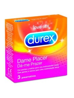 PROFILATTICI STIMOLANTI DUREX "DAME PLACER" DOTTED - 3 PEZZI